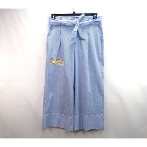 Banana Republic Size 8 Striped Tie Waist Boat Pants Wide Leg Blake Crop